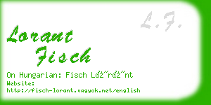 lorant fisch business card